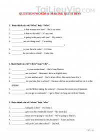 Bài tập về các từ để hỏi Q- words trong tiếng anh đầy đủ và chi tiết nhất