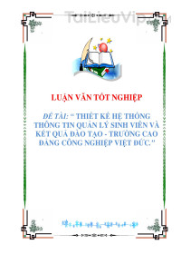 Luận văn : Thiết kế hệ thống thông tin quản lí SV Trường CDDCN Việt Đức